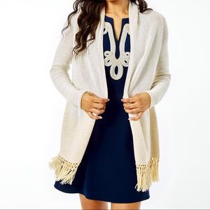 Lilly pulitzer Tatum long fringe hem cardigan XS
